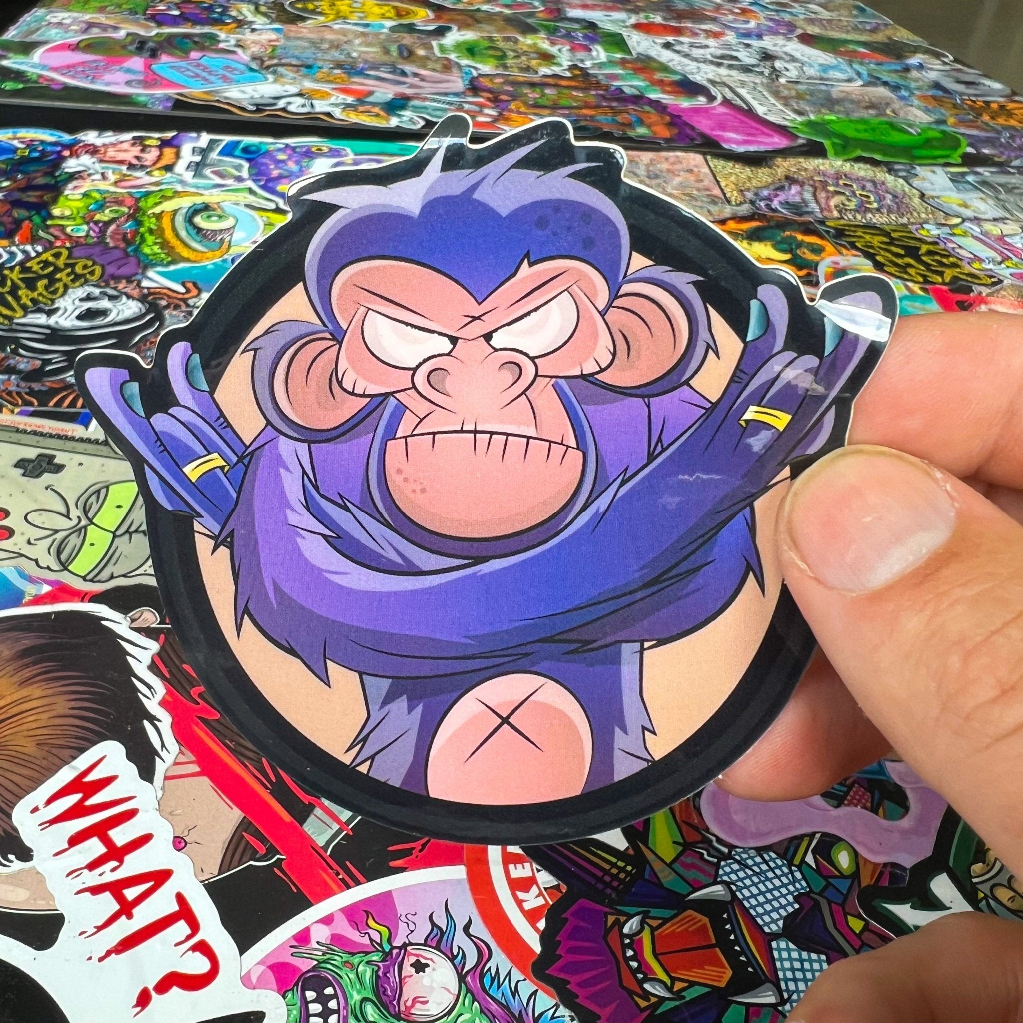 Thinking Sticker Monkey Monkey Sticker – Funny & Durable Vinyl Decal – Sticker Savages